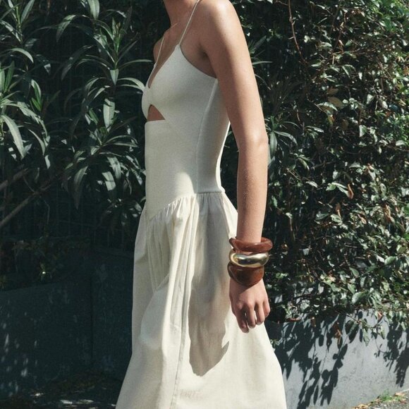 Zara Cut Out Combination Drop Waist Dress - Picture 5 of 9